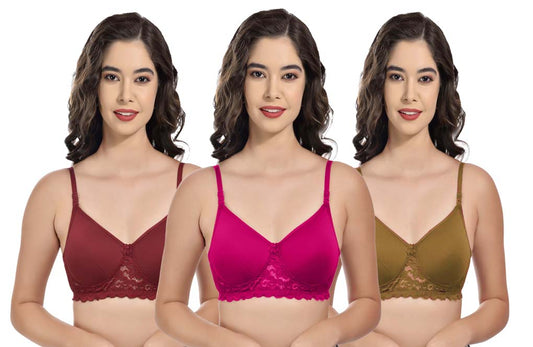 Padded Full Coverage Bra – Wire-Free Comfort Pack of 3 - GSN Store